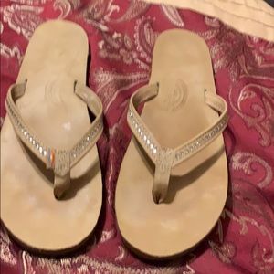 Ladies rainbow flip flops